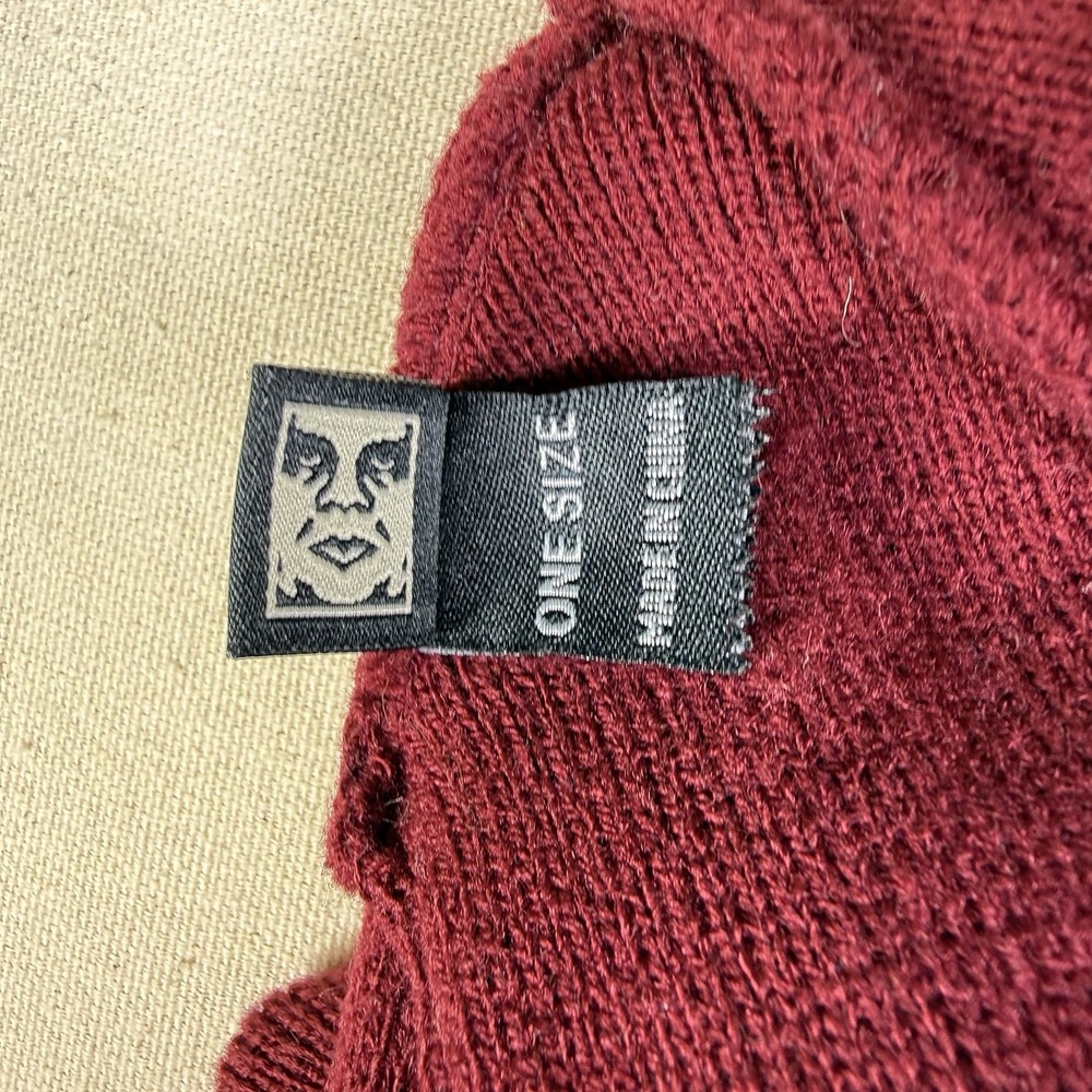 Obey Propaganda Beanie Knit Double Logo Cuff Red - Snow Or Street